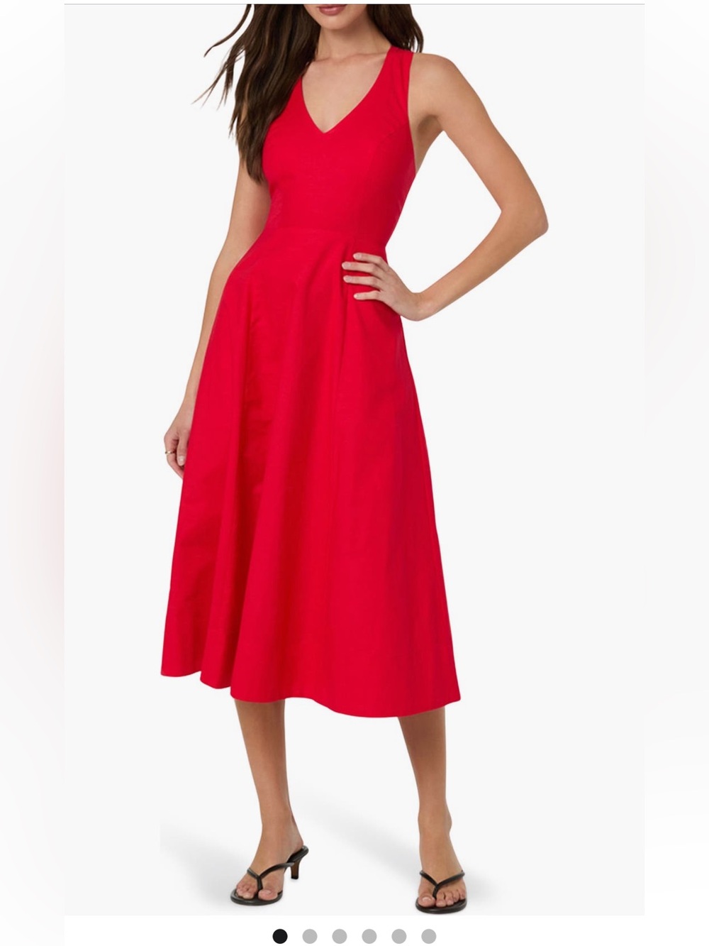 ASTR The Label V-Neck Red Sleeveless Midi Dress Cross back Size S NWT beautiful
